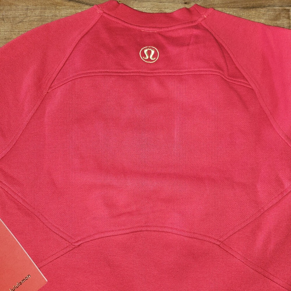 Lululemon Rare New Year Oversized Scuba Sweatshirt Dark Red W Gold. Athletica - Picture 7 of 9